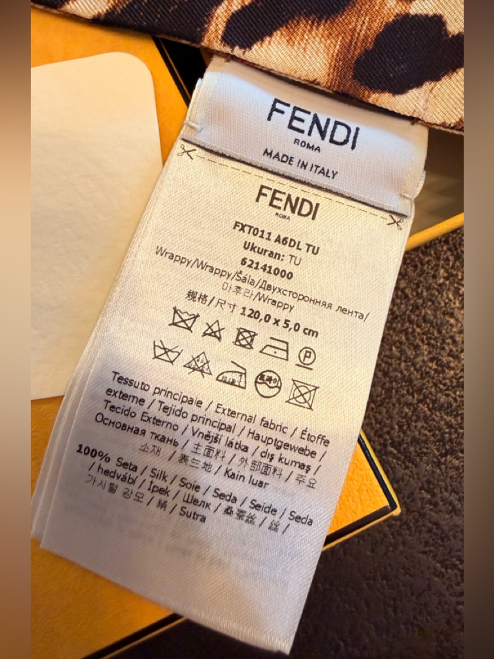 New! Authentic Fendi Wrappy Scarf, Leopard - Picture 3 of 3